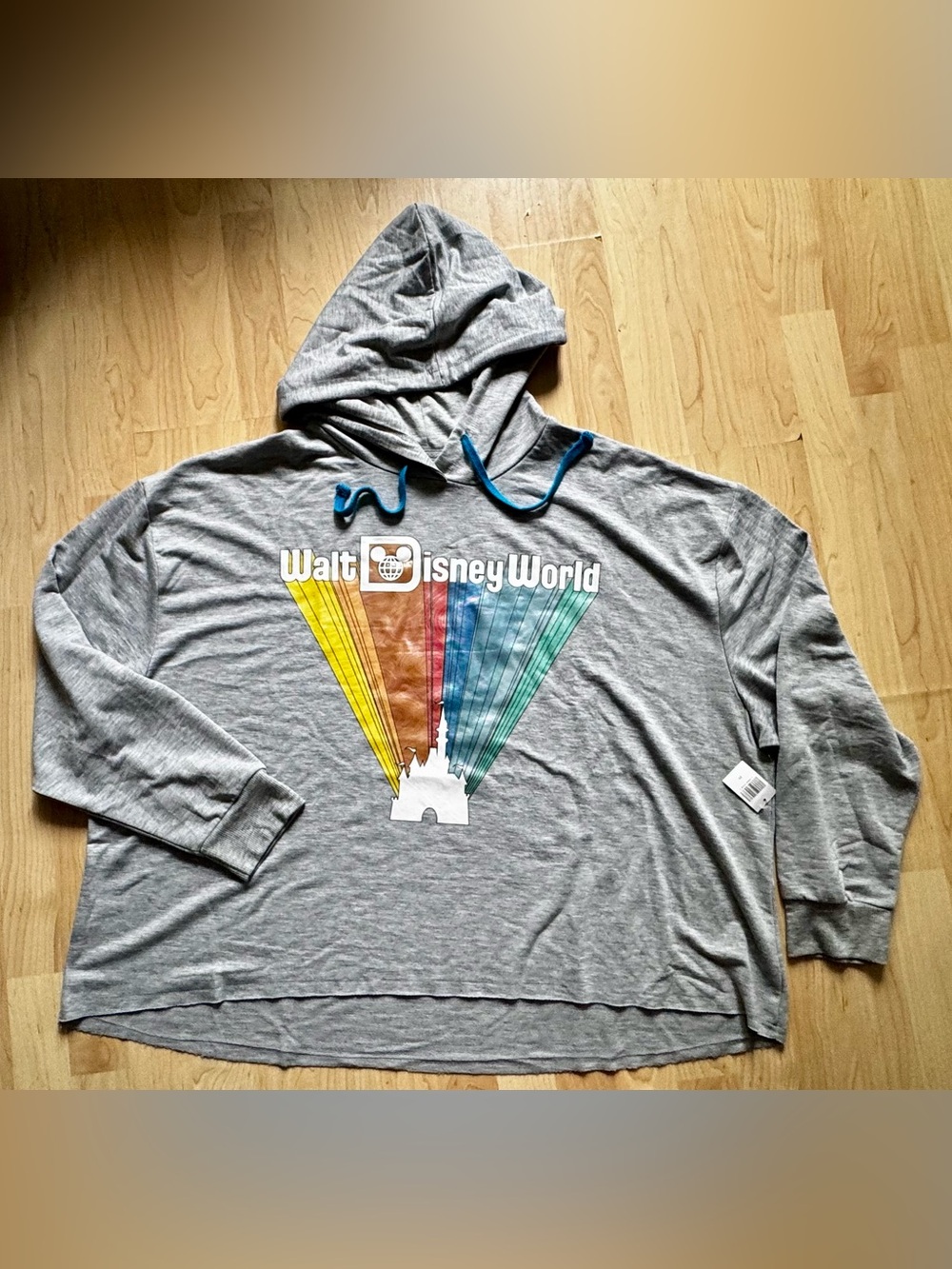 New with Tags. Disney  pull over Hoodie with Rainbow Castle Graphic
